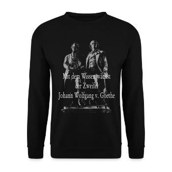 Johann Wolfgang von Goethe quote - Unisex Sweatshirt - black - Front - Alina (178cm) & Michal (187cm)