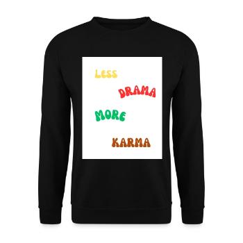 Citation positive sur la vie et le karma - Sweat-shirt Unisexe - noir - Devant - Alina (178cm) & Michal (187cm)