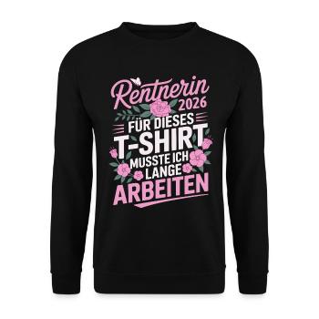 Pensioner 2026 - Unisex Sweatshirt - black - Front - Alina (178cm) & Michal (187cm)