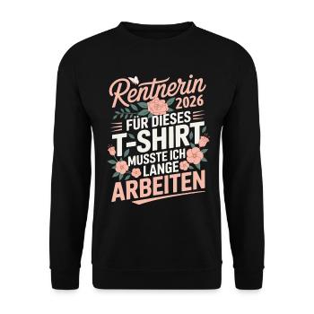 Pensioner 2026 - Unisex Sweatshirt - black - Front - Alina (178cm) & Michal (187cm)