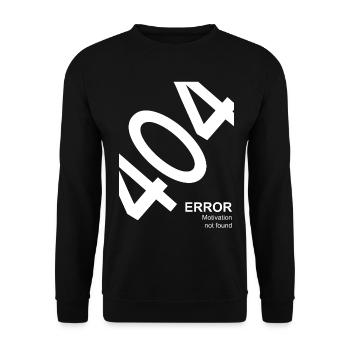 404 Erreur Motivation non trouvée Nerd Humour - Sweat-shirt Unisexe - noir - Devant - Alina (178cm) & Michal (187cm)