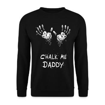 Empreinte de main craie Me Daddy - Bloc / escalade jeu de mots - Sweat-shirt Unisexe - noir - Devant - Alina (178cm) & Michal (187cm)