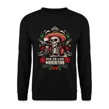 Dia De Los Muertos Skull Skull Tequilla - Unisex Sweatshirt - black - Front - Alina (178cm) & Michal (187cm)