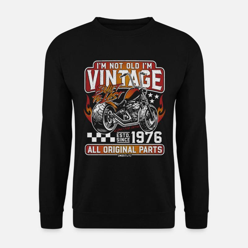 1976 Jahrgang Geburtstag Motorrad Geschenk - Unisex Pullover - Schwarz
