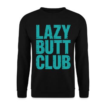 Lazybuttclub Gym Fitness Workout - Unisex Sweatshirt - black - Front - Alina (178cm) & Michal (187cm)