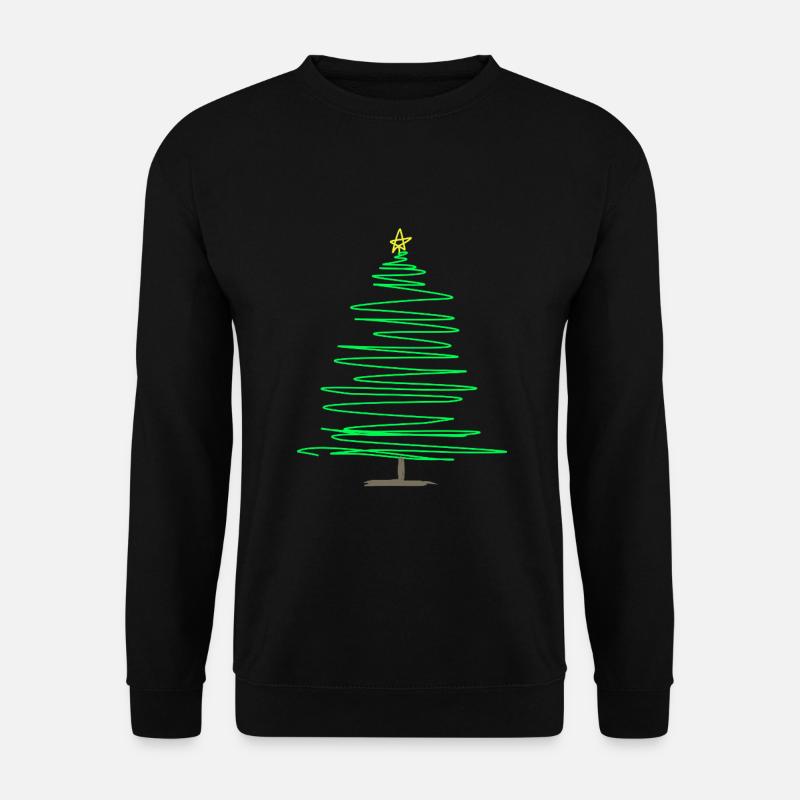 Grüner Spiraltannenbaum mit Stern - Unisex Pullover - Schwarz