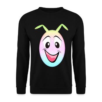 Pastel Hearts Smile Egg Kawaii - Unisex Sweatshirt - black - Front - Alina (178cm) & Michal (187cm)