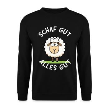 Moutons bons, tout va bien – Motif drôle - Sweat-shirt Unisexe - noir - Devant - Alina (178cm) & Michal (187cm)