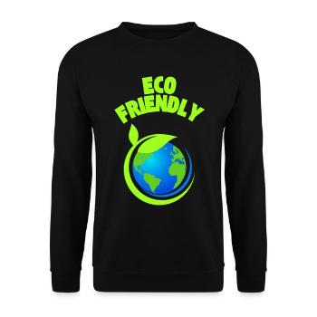 Eco Leaf Earth Graphic - Unisex Sweatshirt - black - Front - Alina (178cm) & Michal (187cm)