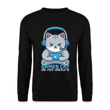 Chat Gamer Helmet Blue - Unisex Sweatshirt - black - Front - Alina (178cm) & Michal (187cm)