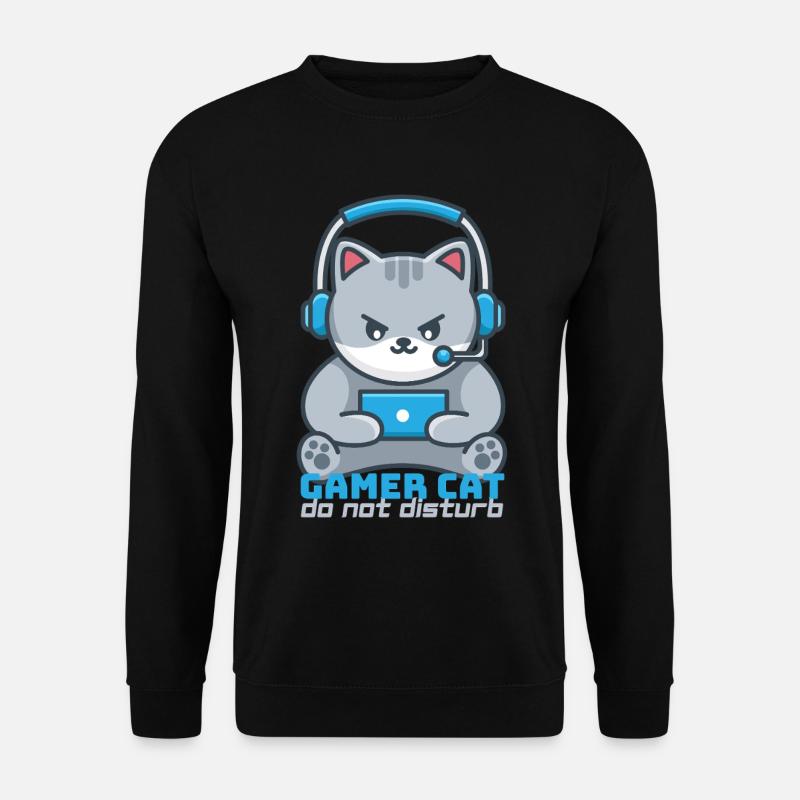 Chat Gamer Helm Blau - Unisex Pullover - Schwarz