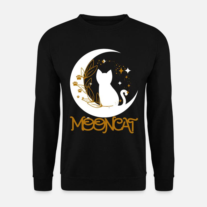 Goldene Mondkatze - Unisex Pullover - Schwarz