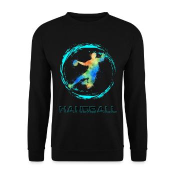 Handball Sprungrbener  - Unisex Pullover - Schwarz - Vorne - Alina (178cm) & Michal (187cm)