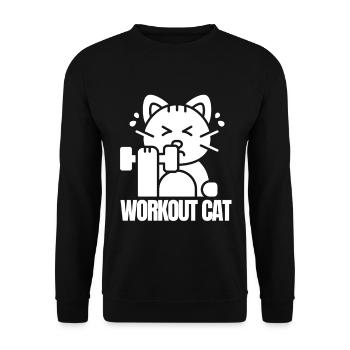 Chat Musclé Entraînement - Sweat-shirt Unisexe - noir - Devant - Alina (178cm) & Michal (187cm)