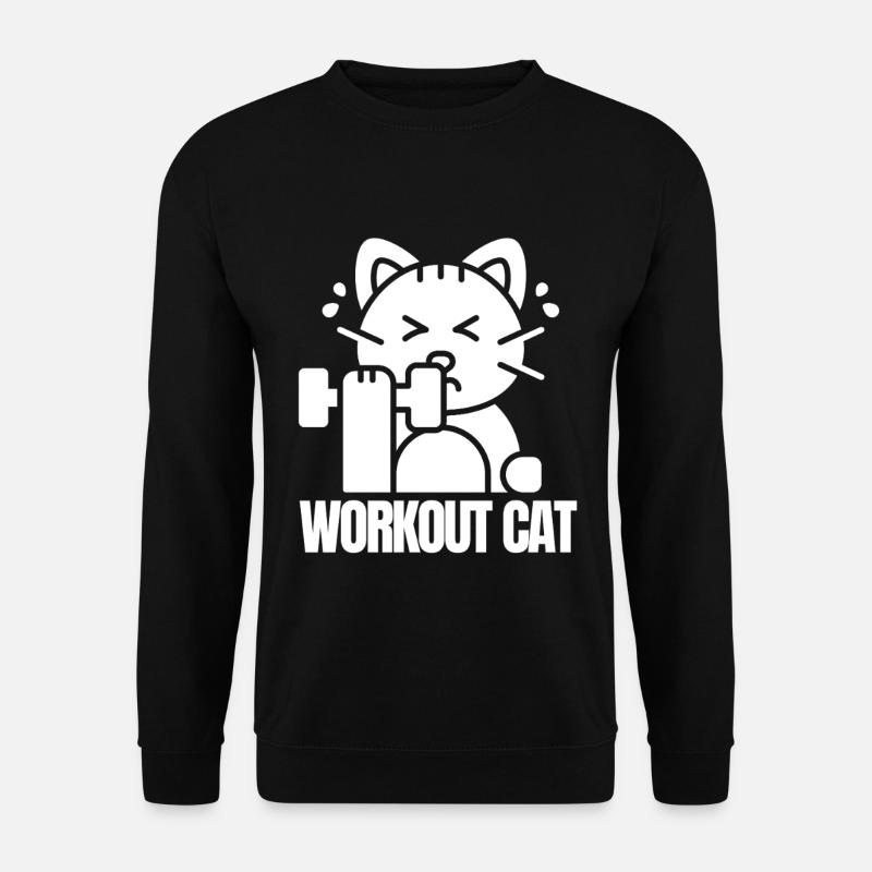 Muscular Cat Training - Unisex Sweatshirt - black