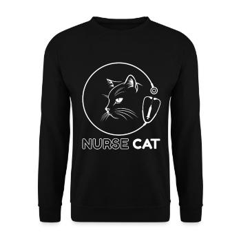 Katzenkrankenschwester Klinik-Logo - Unisex Pullover - Schwarz - Vorne - Alina (178cm) & Michal (187cm)