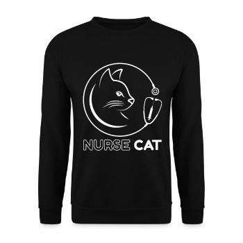 Chat Infirmier Logo - Sweat-shirt Unisexe - noir - Devant - Alina (178cm) & Michal (187cm)