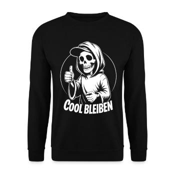 Pouce levé avec capuche squelette - Sweat-shirt Unisexe - noir - Devant - Alina (178cm) & Michal (187cm)