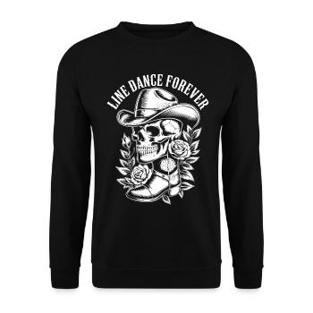 Bone Cowboy with Flower Frame - Unisex Sweatshirt - black - Front - Alina (178cm) & Michal (187cm)