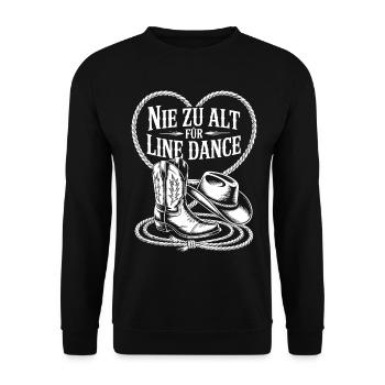 Never too old for line dancing - Unisex Sweatshirt - black - Front - Alina (178cm) & Michal (187cm)
