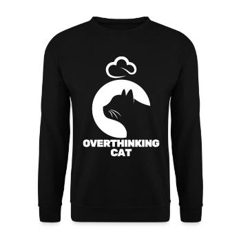 Nachdenkliche Katze - Unisex Pullover - Schwarz - Vorne - Alina (178cm) & Michal (187cm)