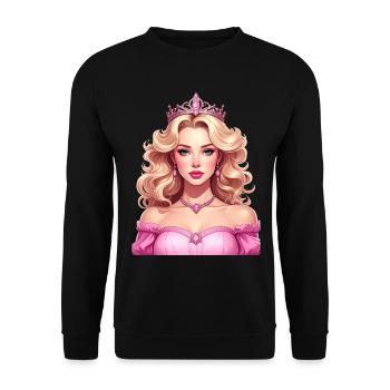 Princesse aux cheveux blonds et robe rose - Sweat-shirt Unisexe - noir - Devant - Alina (178cm) & Michal (187cm)