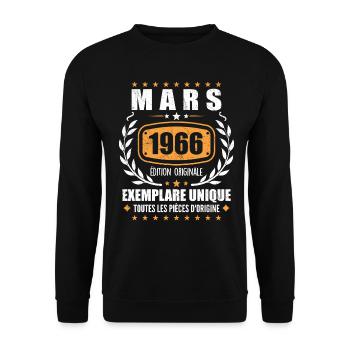 Original Mars 1966 Vintage Cadeau Anniversaire - Sweat-shirt Unisexe - noir - Devant - Alina (178cm) & Michal (187cm)