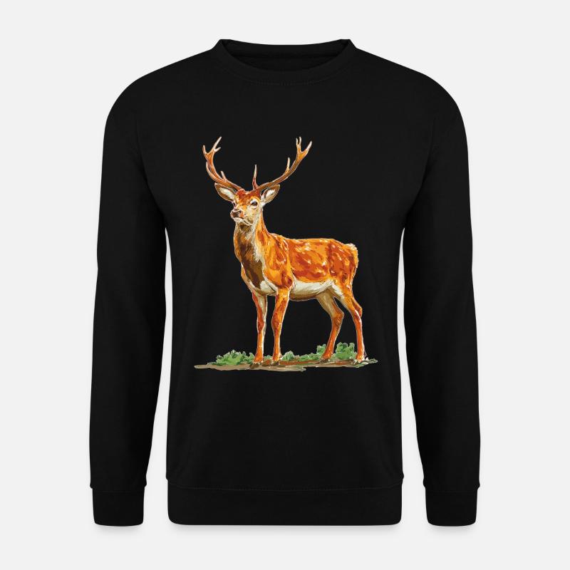 Hirsch - Unisex Pullover - Schwarz