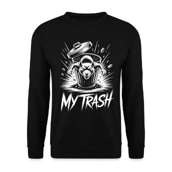 Aggressive rat in the trash can – My Trash - Unisex Sweatshirt - black - Front - Alina (178cm) & Michal (187cm)
