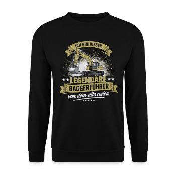 Baggerfuehrer Baggerfahrer - Unisex Pullover - Schwarz - Vorne - Alina (178cm) & Michal (187cm)