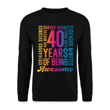 40 Jahre 40. Geburtstag - Unisex Pullover - Schwarz - Vorne - Alina (178cm) & Michal (187cm)