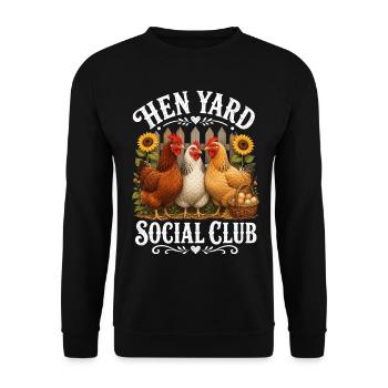 HEN YARD SOCIAL CLUB - Unisex Sweatshirt - black - Front - Alina (178cm) & Michal (187cm)