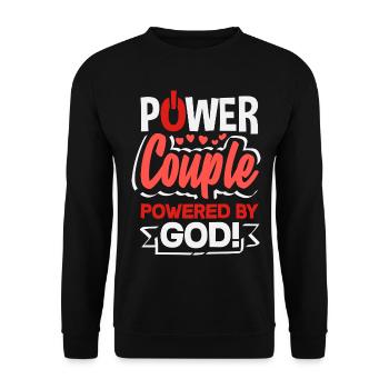 Retro Herz Valentinstag Design Liebe - Unisex Pullover - Schwarz - Vorne - Alina (178cm) & Michal (187cm)