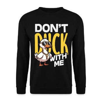 Motifs drôles de canards Citons amoureux de canards - Sweat-shirt Unisexe - noir - Devant - Alina (178cm) & Michal (187cm)