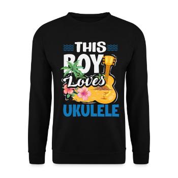 Funny Ukulele Designs and Sayings - Unisex Sweatshirt - black - Front - Alina (178cm) & Michal (187cm)