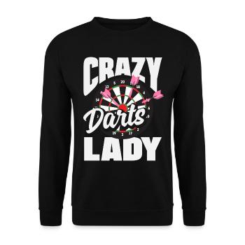 Funny Darts Sayings Darts Gifts - Unisex Sweatshirt - black - Front - Alina (178cm) & Michal (187cm)