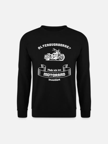 Altersvorsorge Motorrad – Biker Spruch - Unisex Pullover - Schwarz
