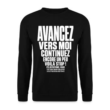 T-shirt Golf Humour Avancez Vers Moi Swing  - Sweat-shirt Unisexe - noir - Devant - Alina (178cm) & Michal (187cm)