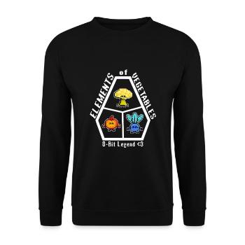 Elements of Vegetables, 8-Bit Legend, Pixel Gemüse - Unisex Pullover - Schwarz - Vorne - Alina (178cm) & Michal (187cm)