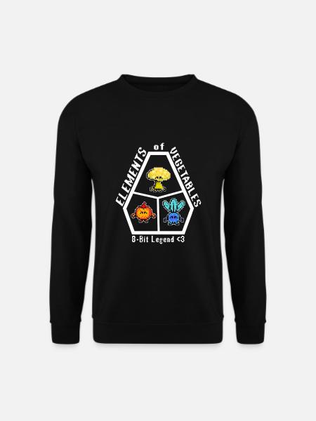 Elements of Vegetables, 8-Bit Legend, Pixel Gemüse - Unisex Pullover - Schwarz