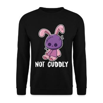 Not Cuddly – Voodoopuppe als Plüschhase - Unisex Pullover - Schwarz - Vorne - Alina (178cm) & Michal (187cm)