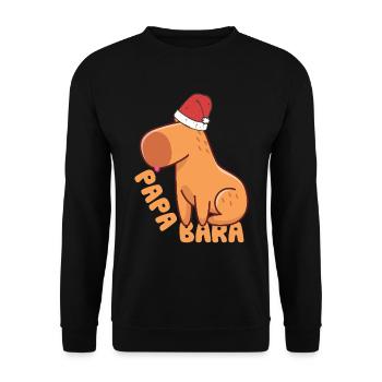 lustiges Wasserschwein Papabara t-shirt - Unisex Pullover - Schwarz - Vorne - Alina (178cm) & Michal (187cm)
