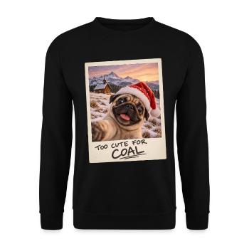 Too Cute For Coal Mops Selfie Weihnachten - Unisex Pullover - Schwarz - Vorne - Alina (178cm) & Michal (187cm)