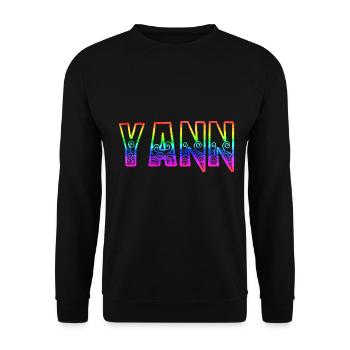 yann rs arc-en-ciel - Sweat-shirt Unisexe - noir - Devant - Alina (178cm) & Michal (187cm)