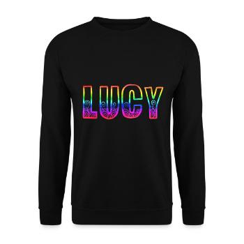 lucy rs arc-en-ciel - Sweat-shirt Unisexe - noir - Devant - Alina (178cm) & Michal (187cm)