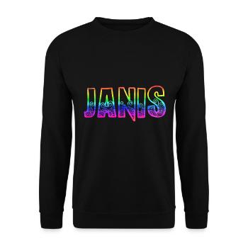 janis rs regenbogen - Unisex Pullover - Schwarz - Vorne - Alina (178cm) & Michal (187cm)