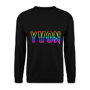 yvon rs arc-en-ciel - Sweat-shirt Unisexe - noir - Devant - Alina (178cm) & Michal (187cm)