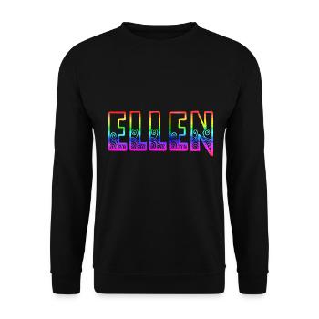 ellen rs regenbogen - Unisex Pullover - Schwarz - Vorne - Alina (178cm) & Michal (187cm)