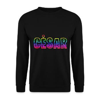 César RS Arc-en-ciel - Sweat-shirt Unisexe - noir - Devant - Alina (178cm) & Michal (187cm)