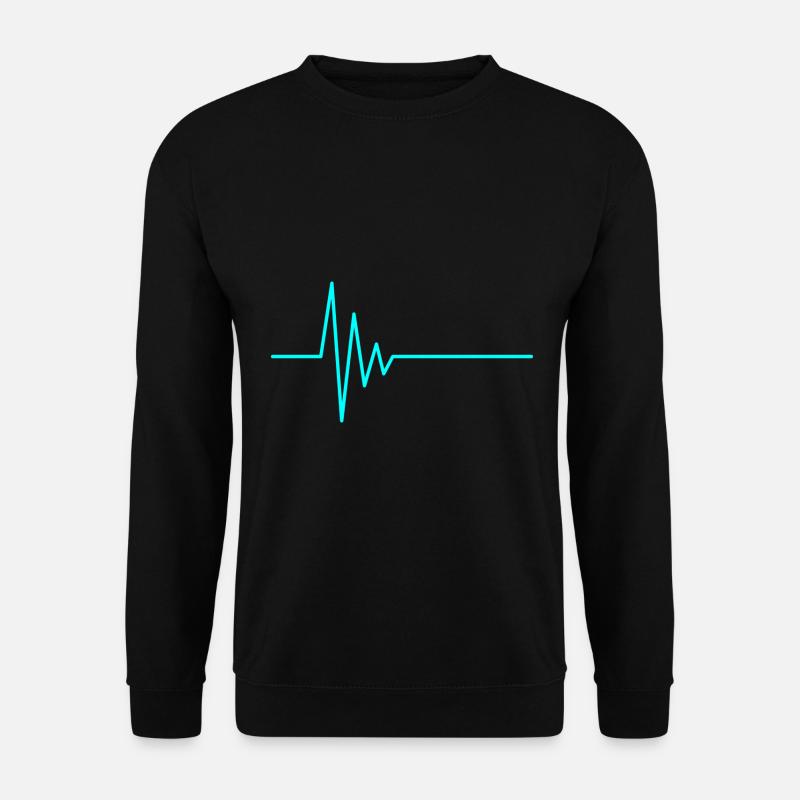 Herzschlag EKG Wasserblau - Unisex Pullover - Schwarz